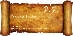 Pruska Fodor névjegykártya